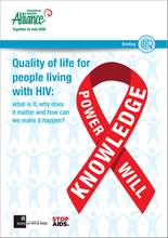 Quality of life for people living with HIV 